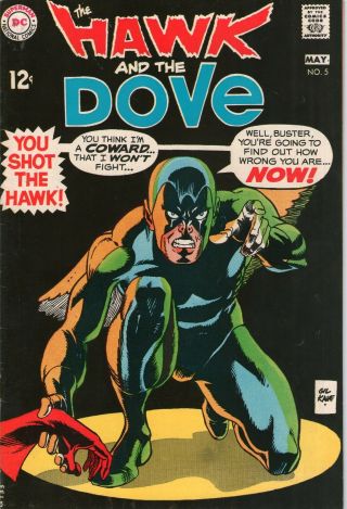 The Hawk & Dove 5 Dc Comics 1969 All Gil Kane Vf,