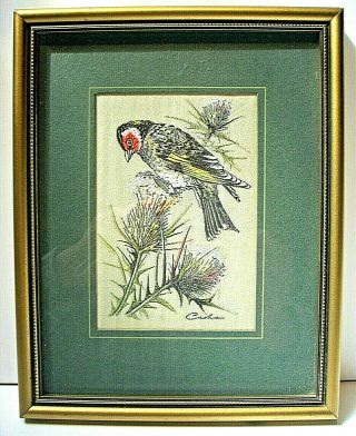 J.  & J.  Cash Woven Silk Picture Of A Goldfinch,  Framed,  Mounted,  And Glazed