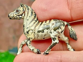 Vintage Antique Miniature Cold Painted Austrian Bronze Zebra Figure Sculpture