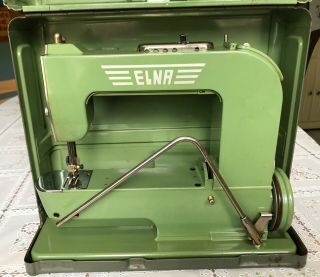Elna Grasshopper Vintage 1950 Swiss Sewing Machine With Case W55 500970