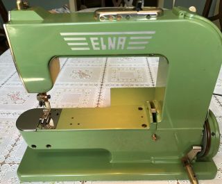 Elna Grasshopper Vintage 1950 Swiss Sewing Machine with Case W55 500970 3