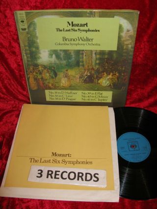 1972 Uk Nm Cbs 77308 Stereo Mozart The Last 6 Symphonies Bruno Walter Box Exc