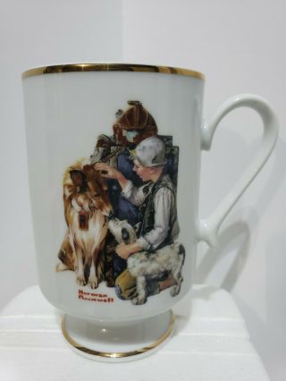 Danbury Norman Rockwell Porcelain Mug ‘making Friends’ 1981