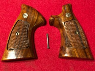 Vintage Smith & Wesson Factory Target Wood Grips N Frame Square Butt.