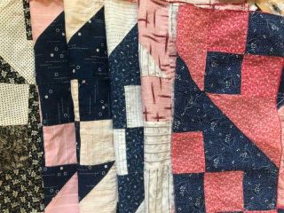 Back In Time Textiles 6 Antique Primitive 1880 - 90 Cutter Quilt Top Blocks