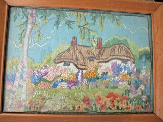 Art Deco Embroidered Sampler - English Country Cottage & Garden