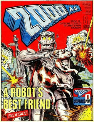 2000ad Prog 19 One Eye Dies Judge Dredd 2000a.  D.  1977 Comic Issue Brian Bolland