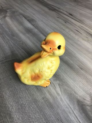 Adorable Vintage Lefton Ceramic Yellow Easter Baby Duck Duckling 3.  5” Figurine