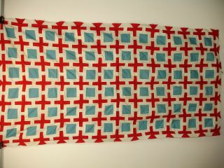 QT 5 - Vintage Quilt Top,  Partial,  Red,  White and Blue PLUS Material 3