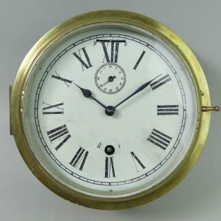Vintage Brass Ships Clock Probably By Smiths In Order