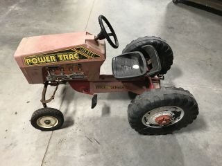 Vintage AMF Power Trac Pedal Tractor Wide Front Red Plastic 2