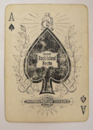 Great Rock Island Route System Rr American Playing Card Co Kalamazoo Deck Vtg