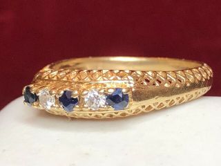Vintage Estate 14k Gold Blue Sapphire Diamond Ring Engagement Wedding Band