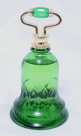 Vintage Avon Emerald Green Bell Sweet Honesty Cologne Perfume Bottle