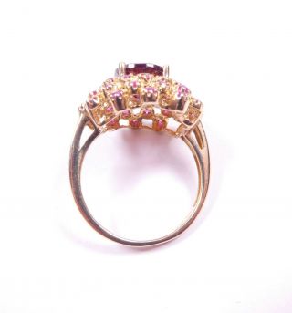 Garnet and Ruby ring 9 carat gold vintage size M1/2 3.  6grams 2