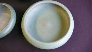 Vintage Roseville Pottery Matte Green Bowls,  Set of 3 3