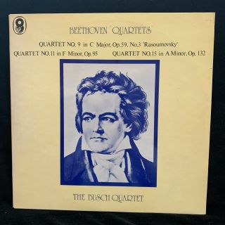Beethoven String Quartets 9,  11,  & 15 - Busch Quartet - Emi World Records 2lp