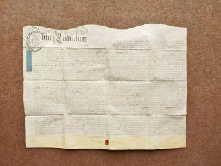 1718 Over Whitacre Warwickshire Georgian Vellum Deed Document Indenture