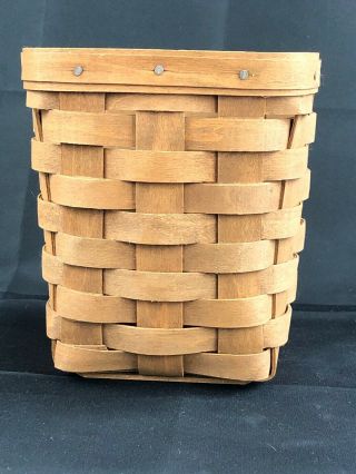 Longaberger Handwoven Basket 5 1/2” X 5 1/2” 6 1/4” Tall Aged Patina Made 1985