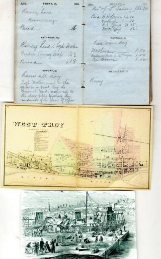 1854 Handwritten Diary Thomas Deuser Watervliet Arsenal,  West Troy York
