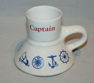 Vintage 1984 Feltman Langer No Spill Travel Coffee Mug " Captain "