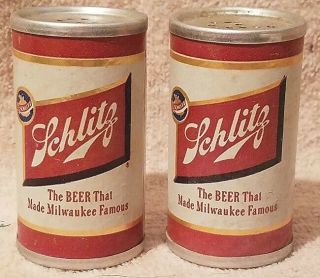 Vintage 1961 Schlitz Beer Salt & Pepper Shakers