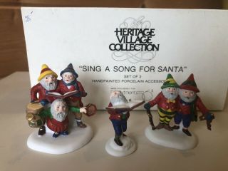 Dept 56 North Pole Sing A Song For Santa Set/3 Mib 56316 Carolers Music