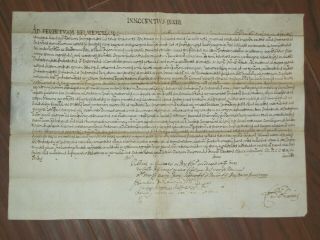 Rare Large Vellum Papal Breve Document Of Pope Innocent Xiii,  Dated 1723