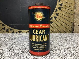Vintage Whiz Gear Lubricant Car Auto Gas Station Advertising Tin Metal Can