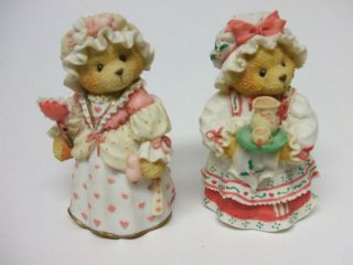 Limited Edition Set Of 2 Cherished Teddies Christmas Figurines 3.  5