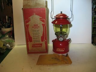 Vintage Coleman 200a195 Red Lantern,  Single Mantle,  Amber Globe 1969