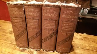Vintage 1880 The Of Charles Dickens 4 Volume Set 6000 Pages Wm Amies Book
