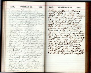 1866 Handwritten Diary Jolly Townsend Family Traveling Ink Salesman Westfield Pa