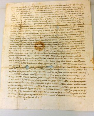 Manuscript Document From 1342 Rare Early Paper With Seal