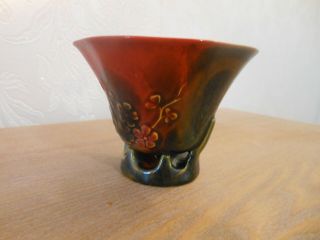 Very Unusual Royal Doulton Vintage Flambe Sung Vase Initialled F.  M (fred Moore)