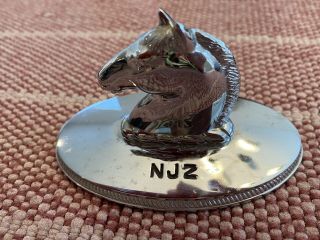 Njz Jersey Zinc Co Horse Head Chrome Paperweight