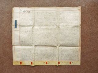 1754 Brentwood Essex 3 Page Georgian Vellum Deed Indenture Marriage Settlement