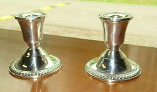 Vintage Polished Silver Weighted Candlestick Candle Holders 2