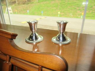 Vintage Polished Silver Weighted Candlestick Candle Holders 3