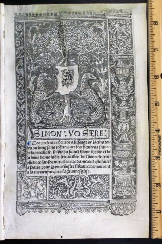 Medieval BoH lf,  Vellum,  deco.  Miniature,  Flight to Egypt,  Border scene,  Vostre,  c.  1512 2