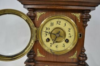 Antique Vintage Junghans Wooden Mantel Clock 2