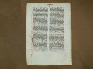 Rare Medieval Manuscript Vellum Bible Leaf,  France,  C.  1280
