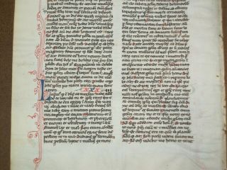 RARE Medieval Manuscript Vellum Bible Leaf,  France,  c.  1280 2