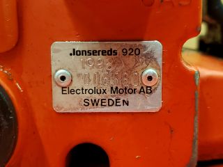 JONSEREDS 920 87cc VINTAGE COLLECTOR CHAINSAW FOR REPAIR & PARTS TURNS WS 2