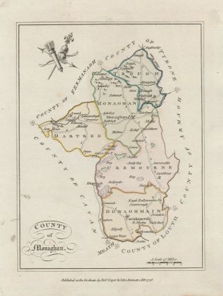 An & Rare Antique Map Titled " County Of Monaghan " C1776