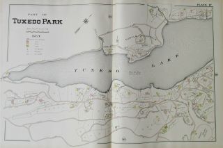 Antique 1903 Tuxedo Park Map Hand Colored Large Folio Tuxedo Lake