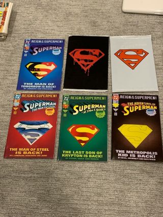 Superman 75 Poly & Adventures Of Superman 500 & Reign Of The Supermen Set