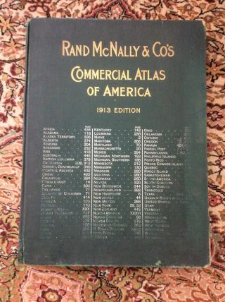 Rand Mcnally &co.  S Commercial Atlas Of America 1913