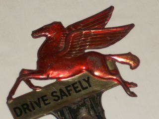 Vintage Mobile Gas Pegasus License Plate Topper Harley Indian Chevy Ford 2