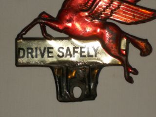 Vintage Mobile Gas Pegasus License Plate Topper Harley Indian Chevy Ford 3